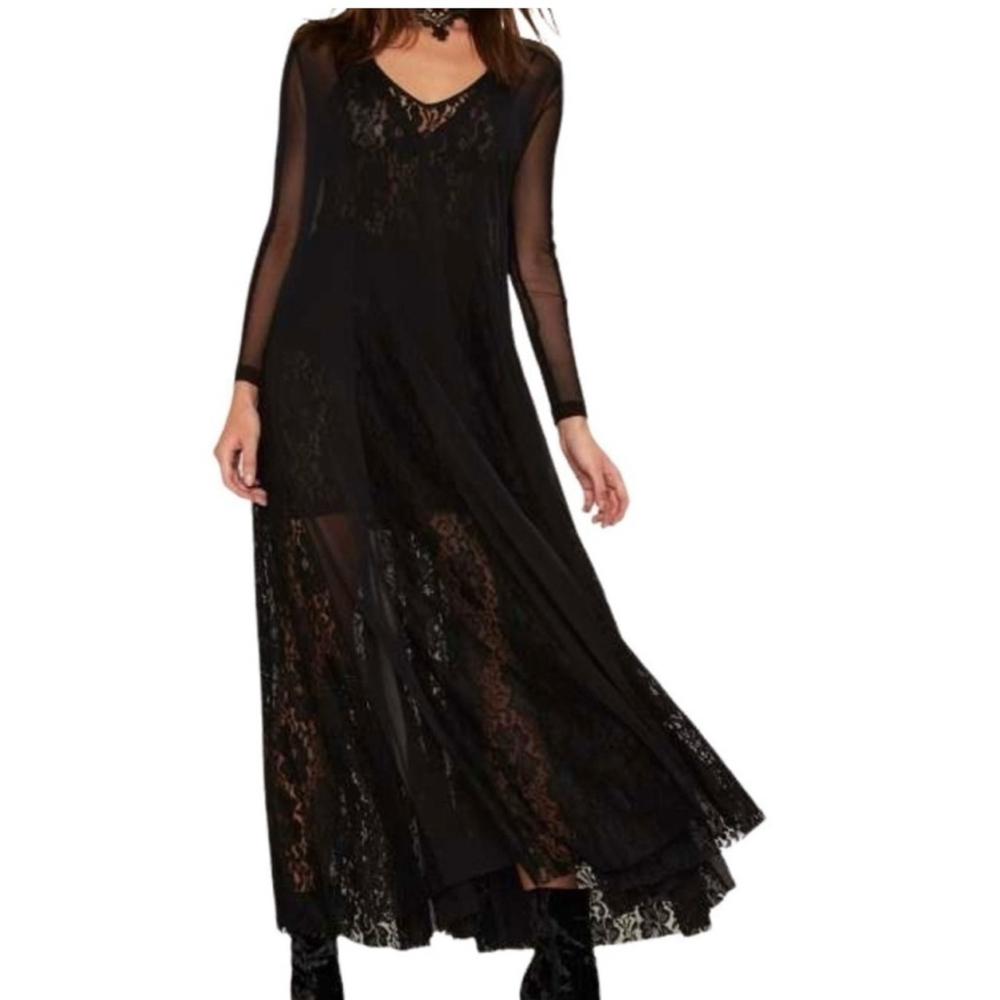 We Are HAH Mama C Maxi Sheer Boho Slip Dress free people revolve Anthropologie - Picture 3 of 7